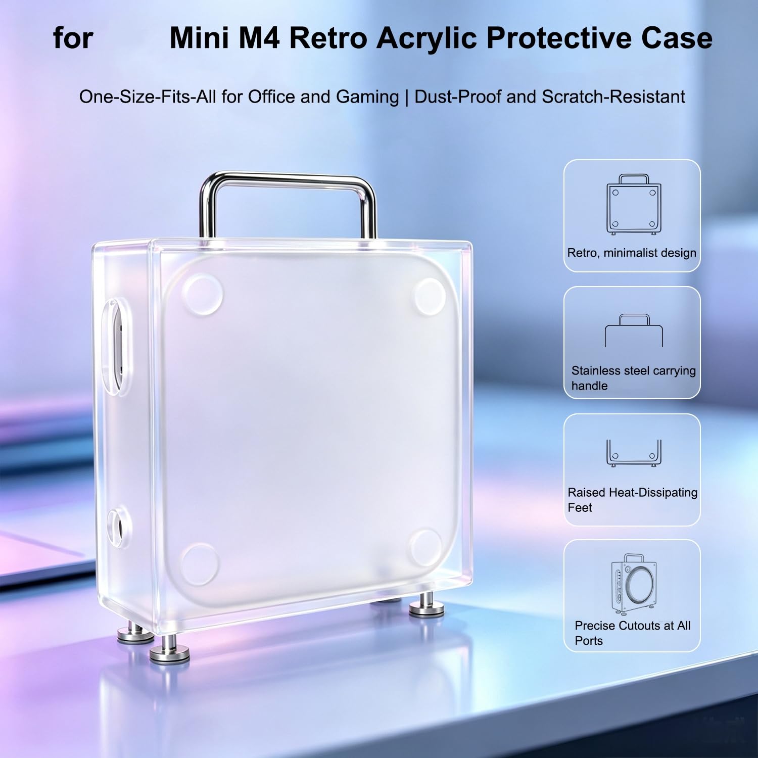 Acryl-Schutzhülle für Mac Mini M4, Anti-Kratzer, Staubdicht, Schutzhülle, magnetische Seitenwand für PC Mini M4 Pro/M4