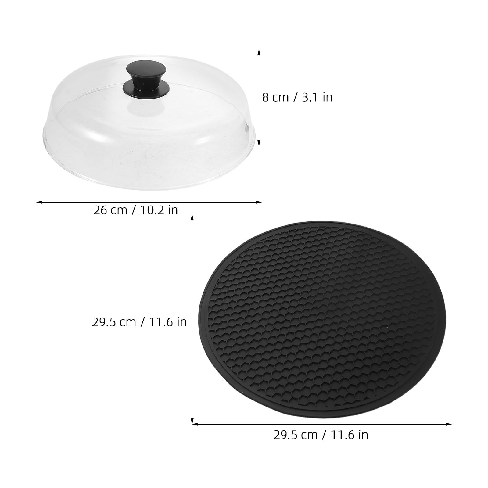 Gatuida 1 Juego de Tapa antisalpicaduras de Vidrio para microondas de 25 cm