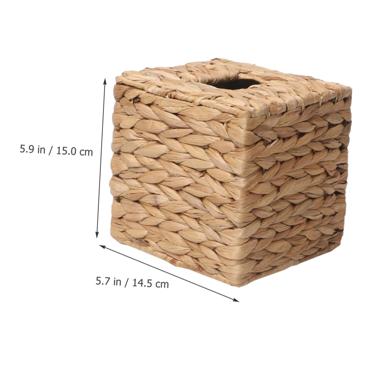 IMIKEYA Cestino Porta Fazzoletti Rettangolare Intrecciato Mano in Giunco Naturale Contenitore Di Tessuti Decorativo Per Casa Stile Country Organizer Salvaspazio Per Desktop