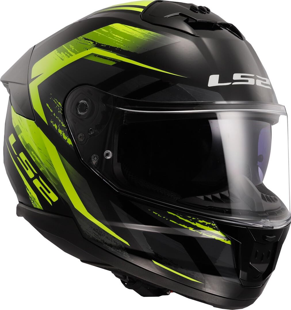 LS2, Casco Moto Integrale STREAM II FURY Gloss Black H-V Yellow, L