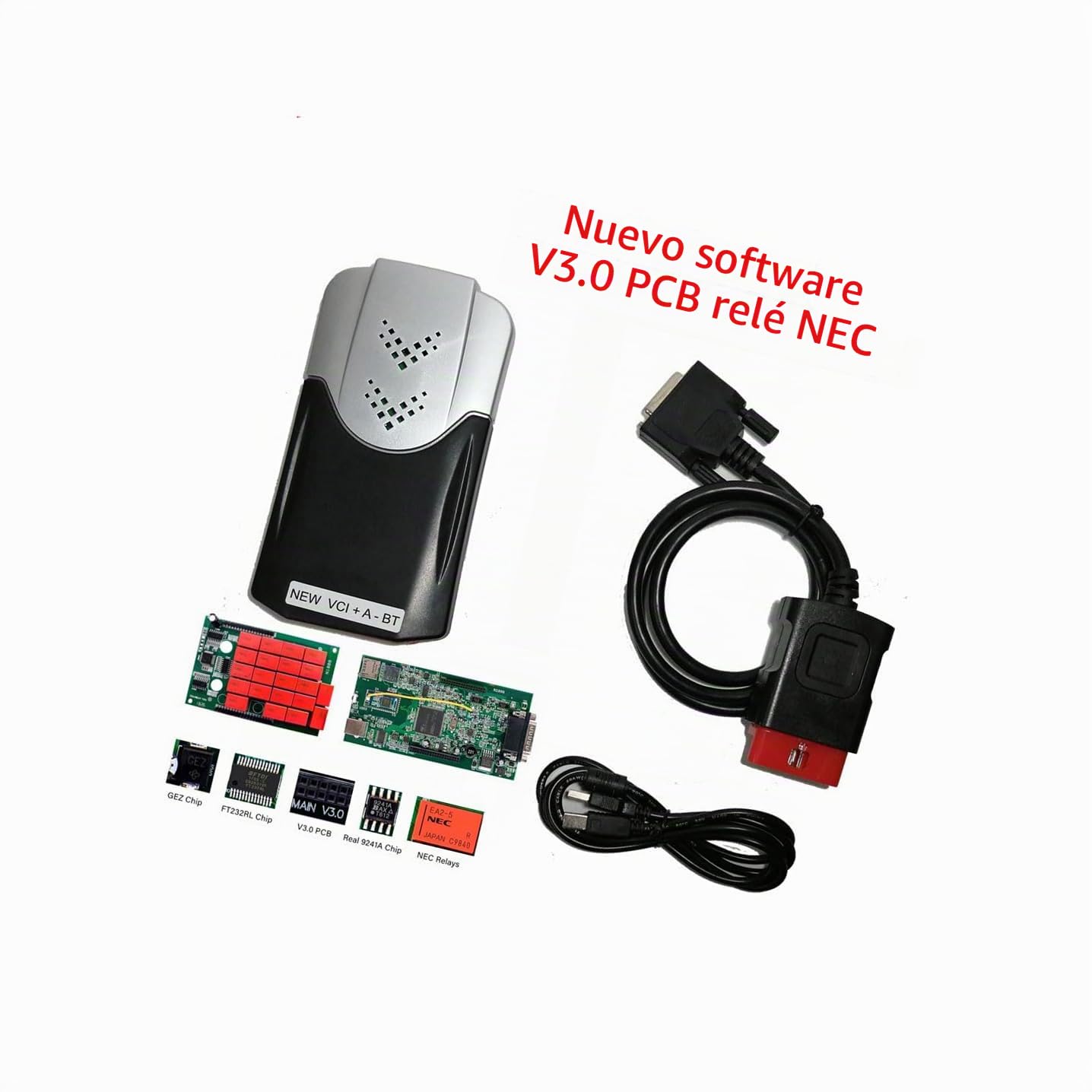 VD150 TCS V3.0 OBD2 OBDII 2021.11 Escáner de Diagnóstico Automático para Coches y Camiones con USB Bluetooth y Lector de Código Keygen