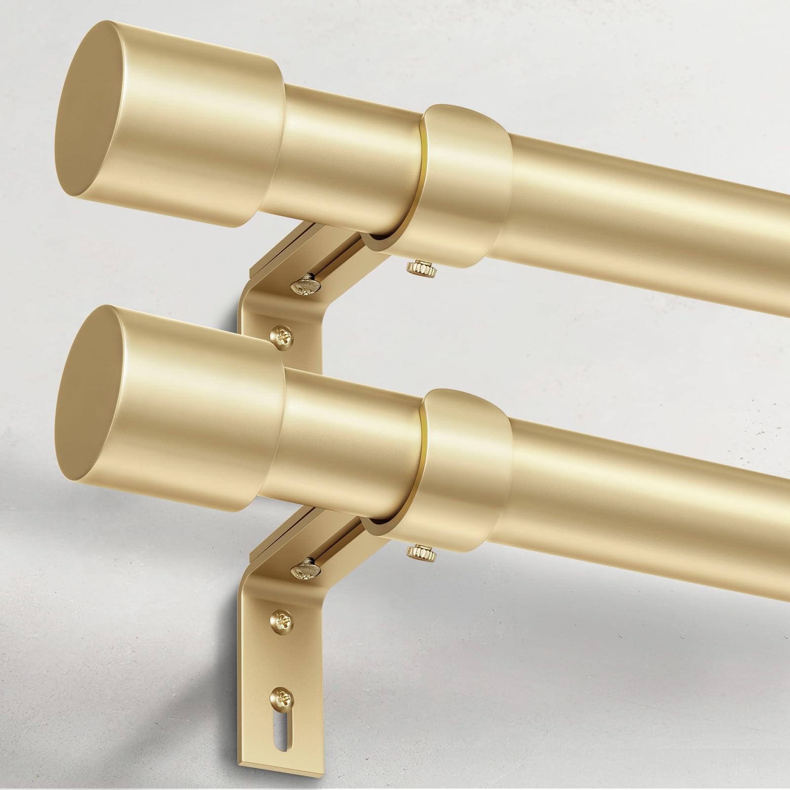 Photo 1 of IFELS 2-Pack Heavy-Duty Curtain Rods - 30"-120", Gold