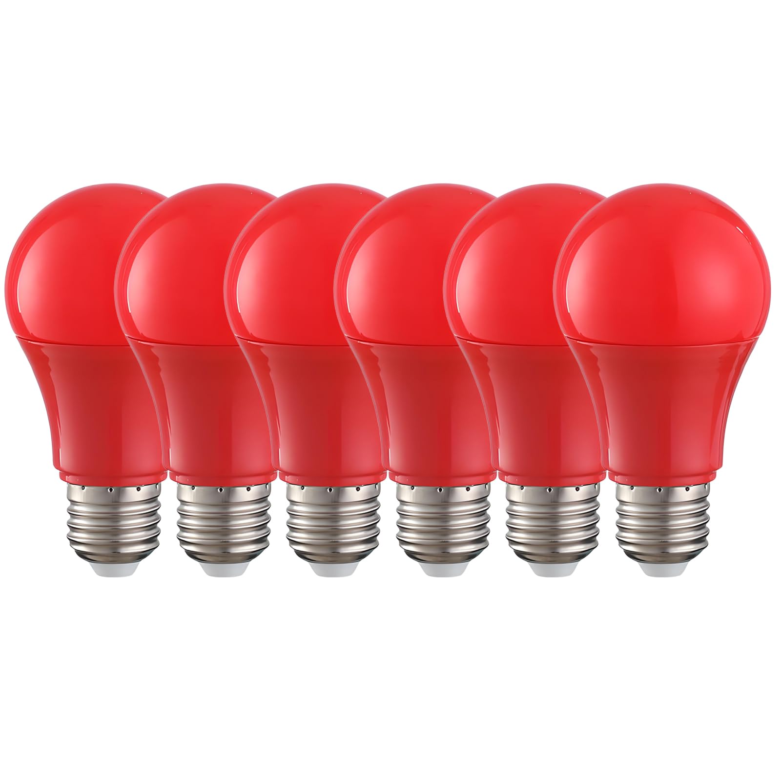 HUAMu E27 A60 LED Light Bulb Red 3W, Equivalent 30W Incandescent, AC220-240V Coloured Light Bulbs E27 Screw Red LED Bulb for Christmas Halloween Decoration Party Bar Holiday, Pack of 6