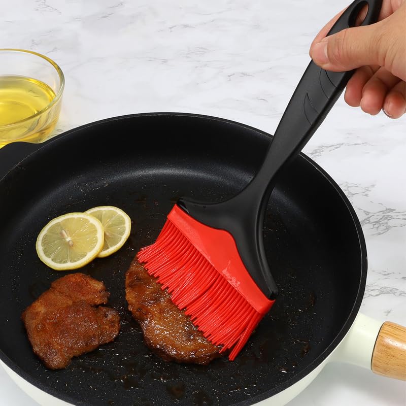 Realand Lot De 3 Pinceaux à Badigeonner En Silicone Extra Large, 10 Cm De Large, Résistant à La Chaleur, Pour La Cuisson, Le Grill, L'huile, La Sauce, Le Beurre, La Marinade