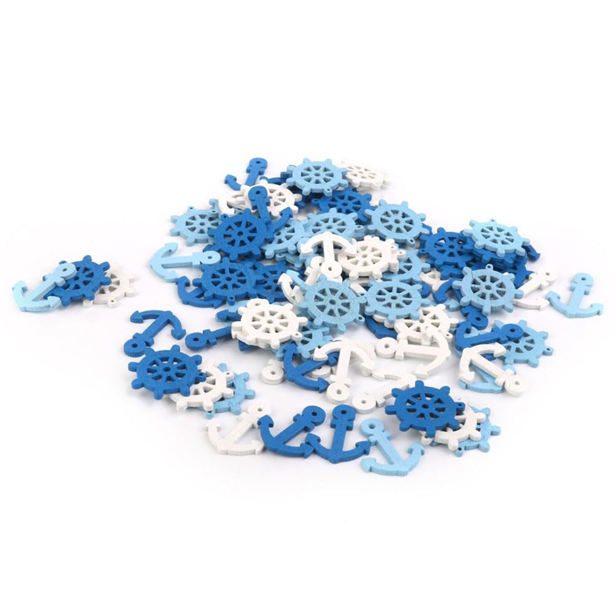 DIYEAH Wooden Anchor Pendants 100Pcs Mini Nautical Charms for Jewelry Making Scrapbooking Home Decorations and DIY Craft Projects - Image 2