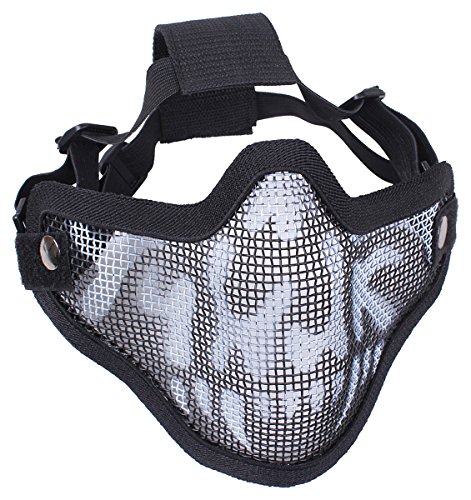 Masque acier Rothco Bravo Strike anti impact demi visage respirant avec skull