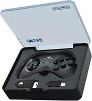 Vista 5 de Retro-Bit Official Sega Saturn 2.4 GHz Wireless Controller for Sega Saturn, Sega Genesis Mini, Switch, PS3, PC, Mac - Includes 2 Receivers & Storage