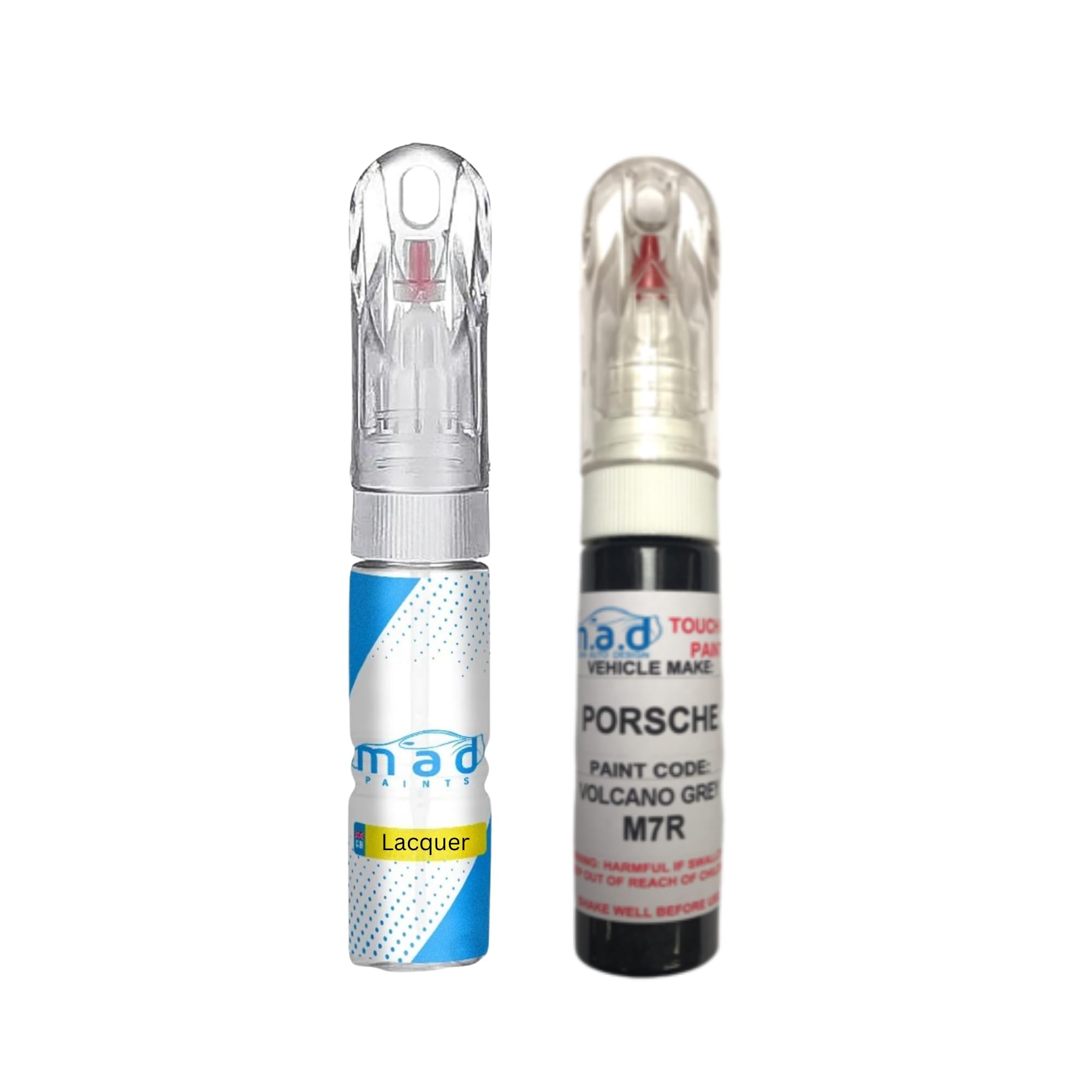 M.a.d Myldan Auto Design Paint + Lacquer Car Touch Up Paint Compatible With Porsche Volcano Grey M7r (Paint + Lacquer)