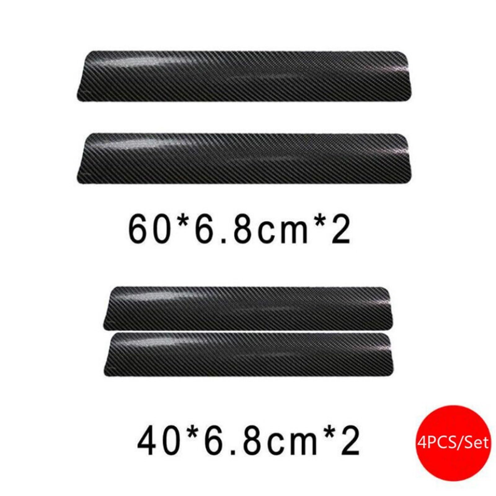 Tira Protectora de Parachoques 4 Pegatinas para Puerta de Coche 60 cm x 6,8, universales, antiarañazos, Fibra Carbono