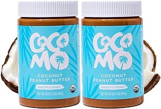 Cocomo Coconut Peanut Butter, Organic Peanut Butter, Natural, Gluten Free, Vegan, No Seed Oils, High Protein, Smooth and Creamy Spread, 16oz, 2 Pack