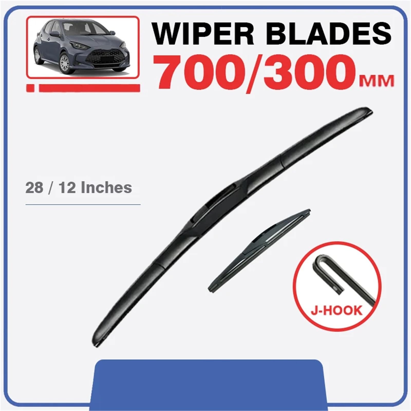 Limpiaparabrisas De Coche Compatible Con Toyota Para Yaris Para Vitz 2011 2012 2013 2014 2015-2019 Limpiaparabrisas Delantero Trasero 28 "+12"