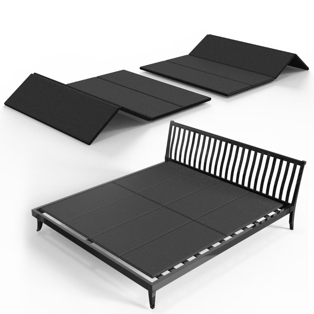 King Size 76x80'' Folding Spring Box,Bunkie Board 10MM, Light and Thin, Breathable,Moisture Resistant Bunkieboards