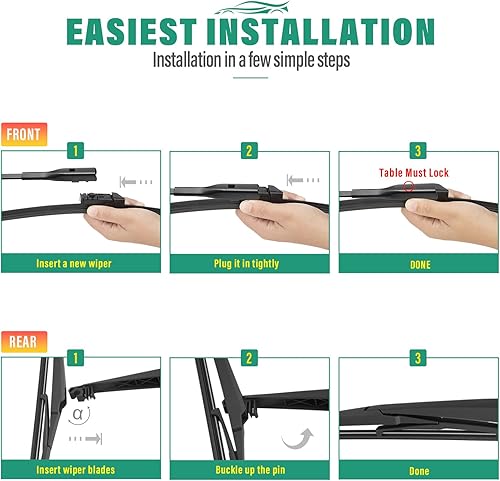 Miniatura 8 de Limpiaparabrisas de repuesto de 26 pulgadas, 16 pulgadas, 12 pulgadas, para Lexus NX200t 2015 2016 2017 NX300 2018-2021 NX300h 2015-2021 prémium
