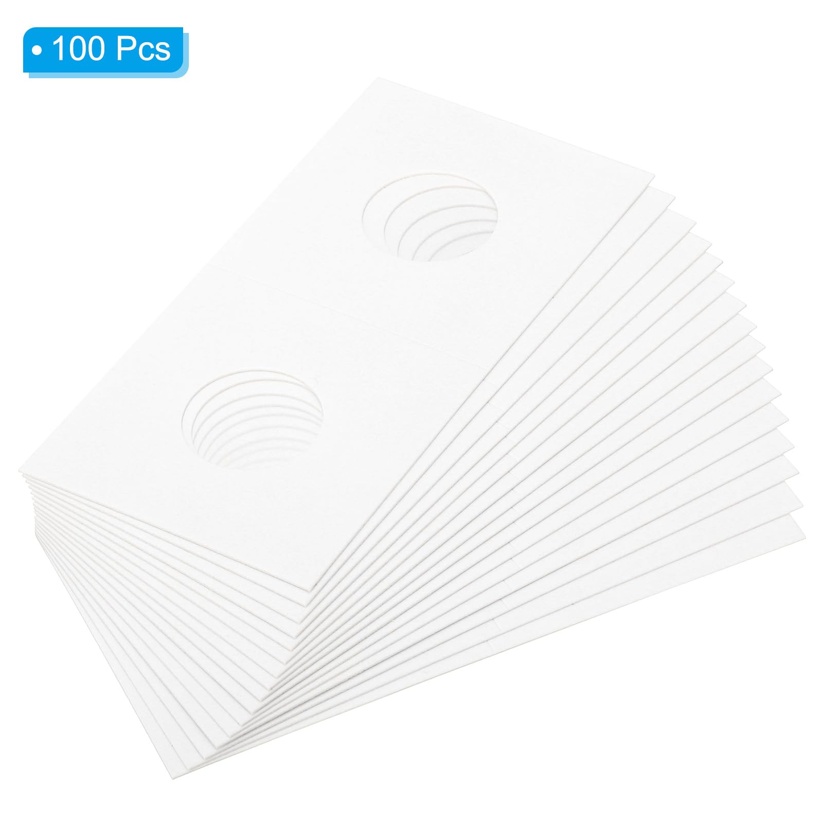 PATIKIL 2 x 2 Coin Flips, 100 Pack 20.5mm Cardboard Coin Holder Paper Coin Holders for Coin Collection Supplies Collector White - Image 3