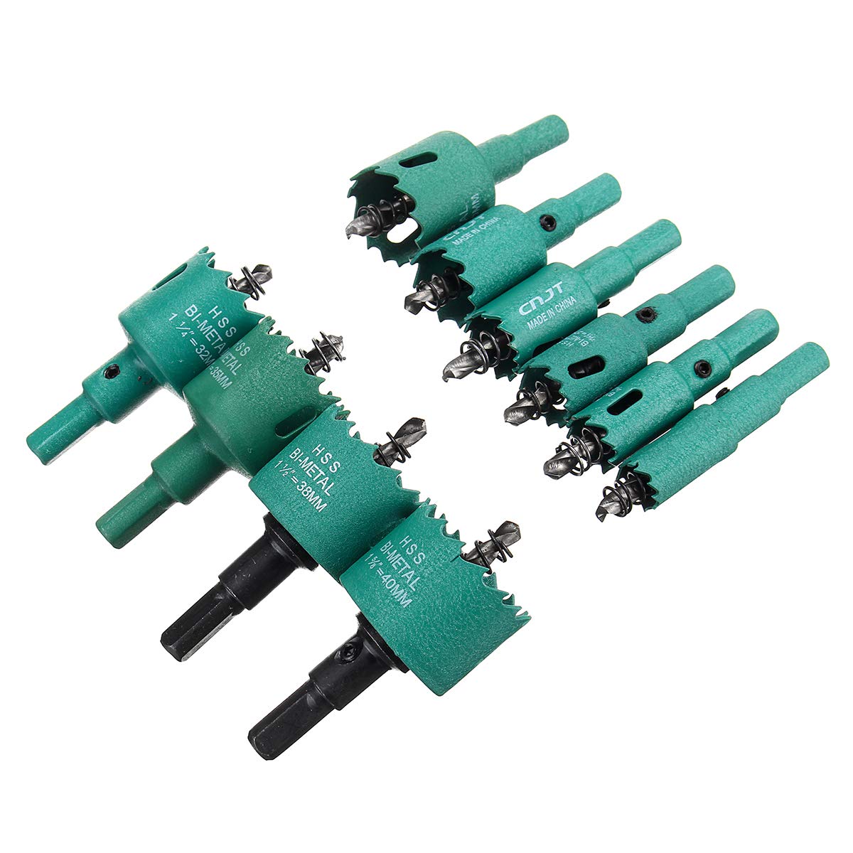 RanDal 10Pcs 16-40Mm Green M42 Hss Hole Saw Cutter Tooth Metal Cutter Set Abridor Brocas