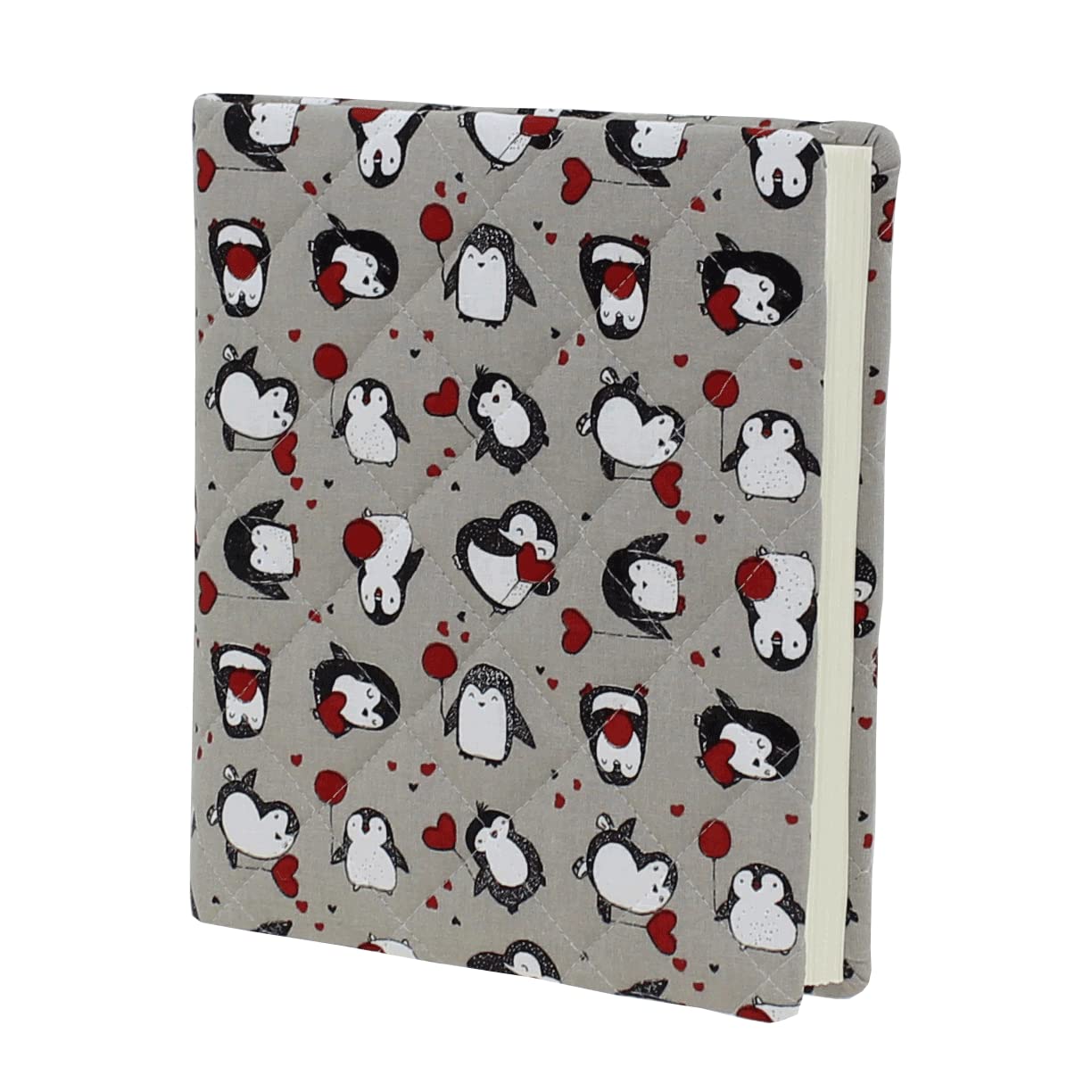 Kinder-Fotoalbum Pinguin im gesteppten Baumwoll-Stoffeinband (180 x 200 mm, 60 Seiten)