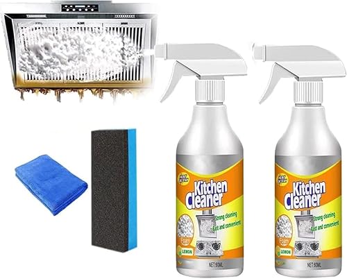 KXC (2 unidades) nuevo limpiador de ollas y sartenes de cocina multiusos de 2.3 fl oz, espray limpiador de burbujas de cocina, limpiador de espuma