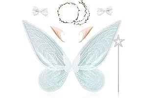 7PCS Fairy Wings Dress Up - Captivating Transparent Wings for Enchanting Costumes