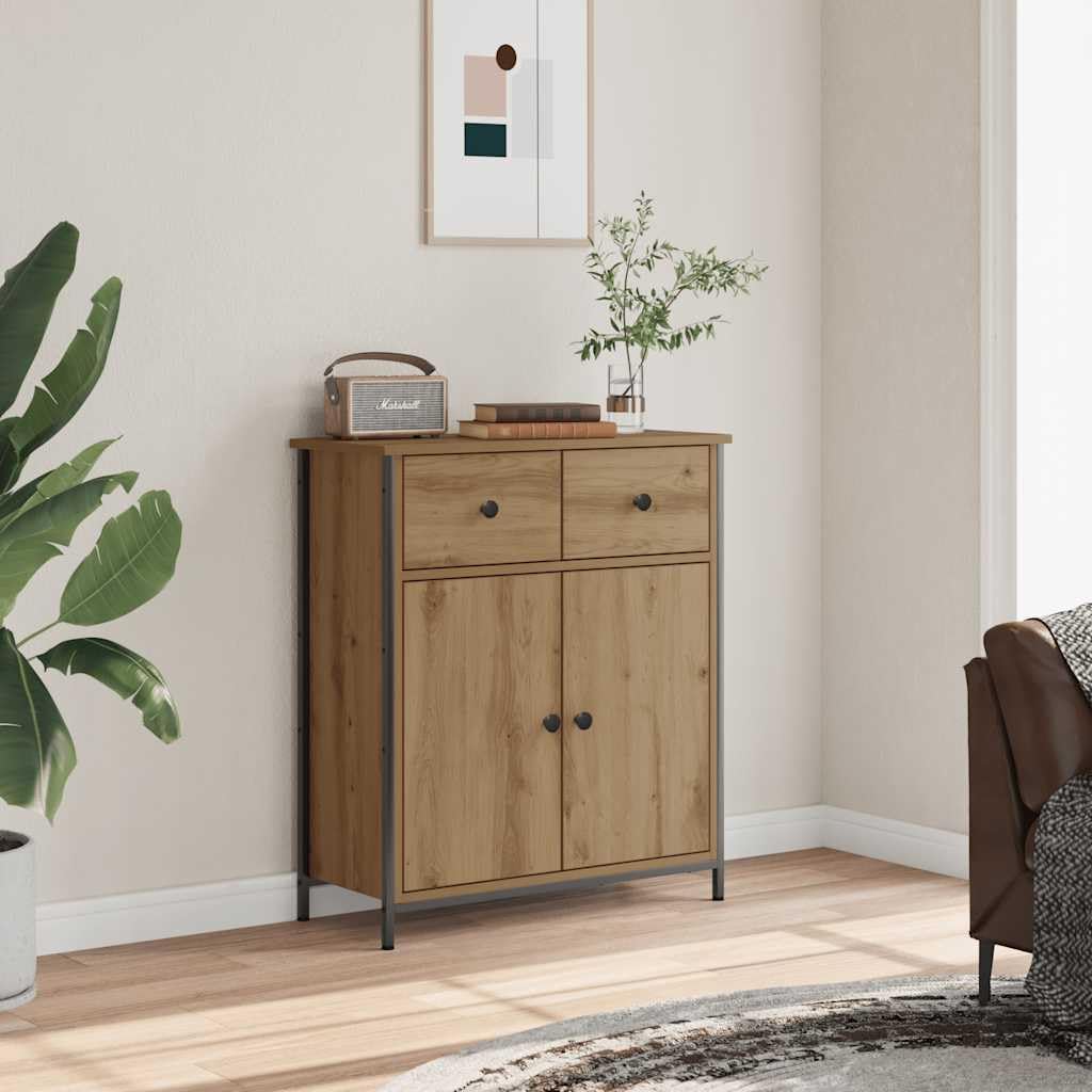 Solivagant Credenza Rovere Artigianale 70x30x80 cm in Legno Multistrato,Marrone,23.15kg