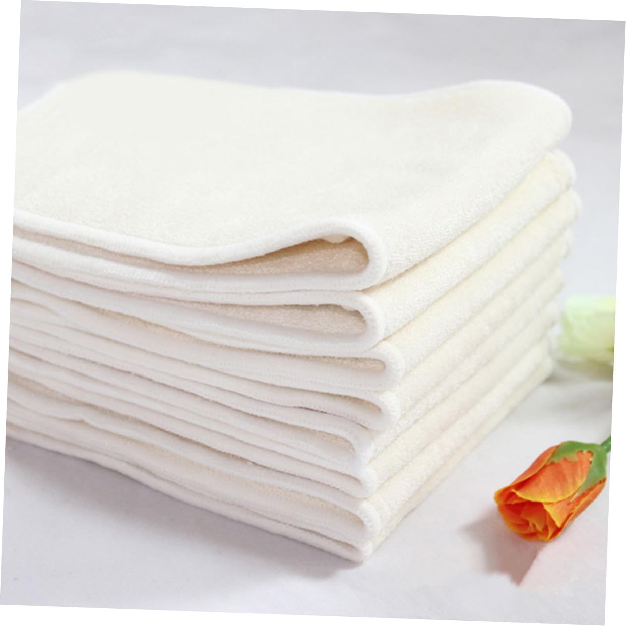 ORFOFE 6 piezas Pañales de Reutilizables para Unidades Insertos Absorbentes Fibra de Bambú Natural Lavables Beige Diseño Cómodo y Transpirable