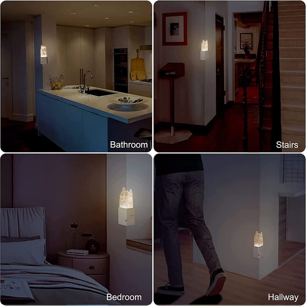 Luce Notturna Sensore Movimento, Luce Notturna Bambini con Sensore di Movimento E Luce, USB Luce Notte Lampada LED per Armadio, Corridoio, Scale, ECC