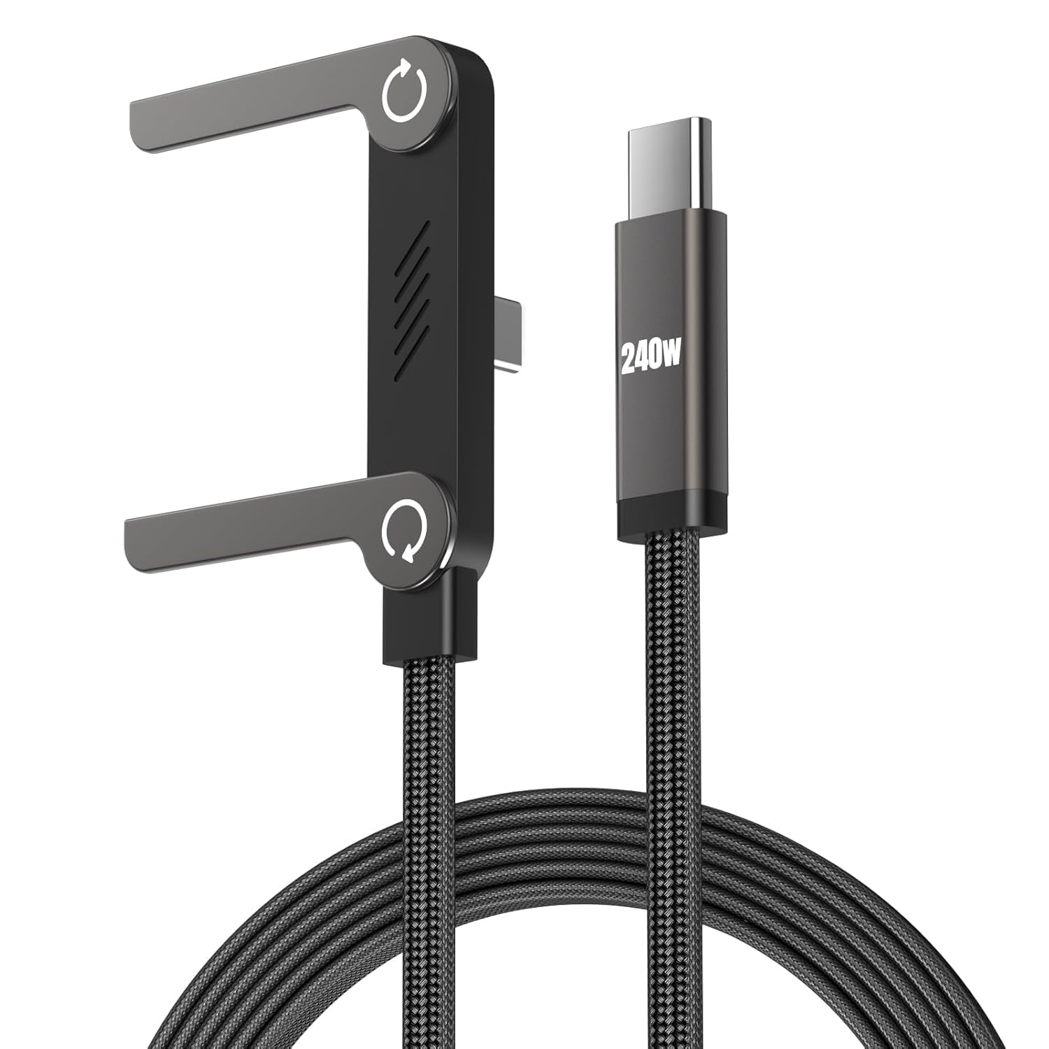 240W USB C to USB C Fast Charging Cable 1.5 m with Foldable Adjustable Phone Stand - Multi Angle Type C Charger Cord with Braided Design for Smartphones Tablets Laptops High Speed Data Transfer-picture-31