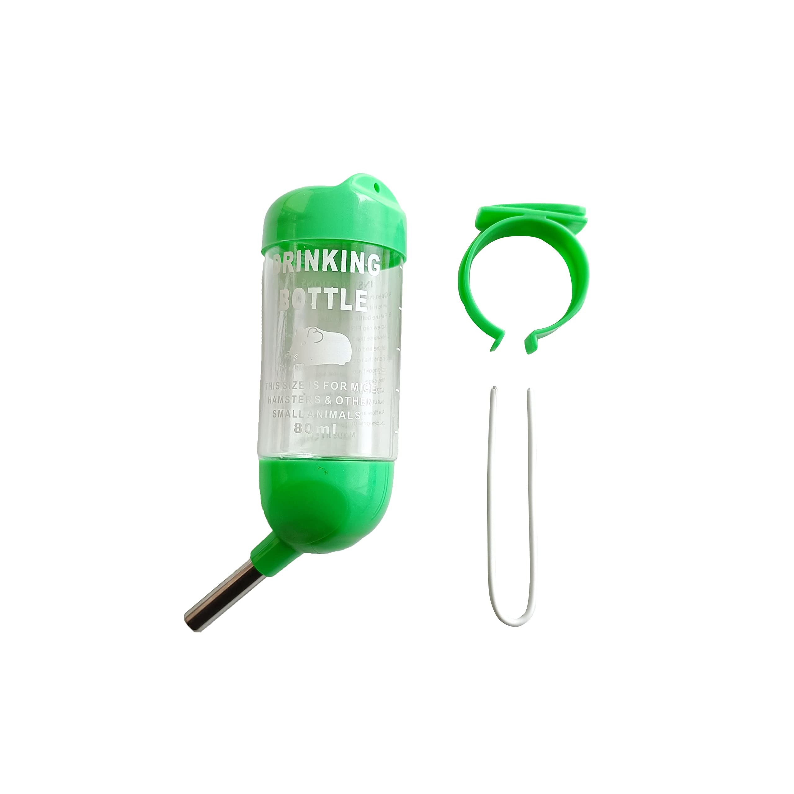 Pets Wizard - Leak Proof Cage Attachment Water Bottle Cum Feeder for Hamster/Guinea Pig/Rabbit/Mice, Multicolour (80 ML) 1