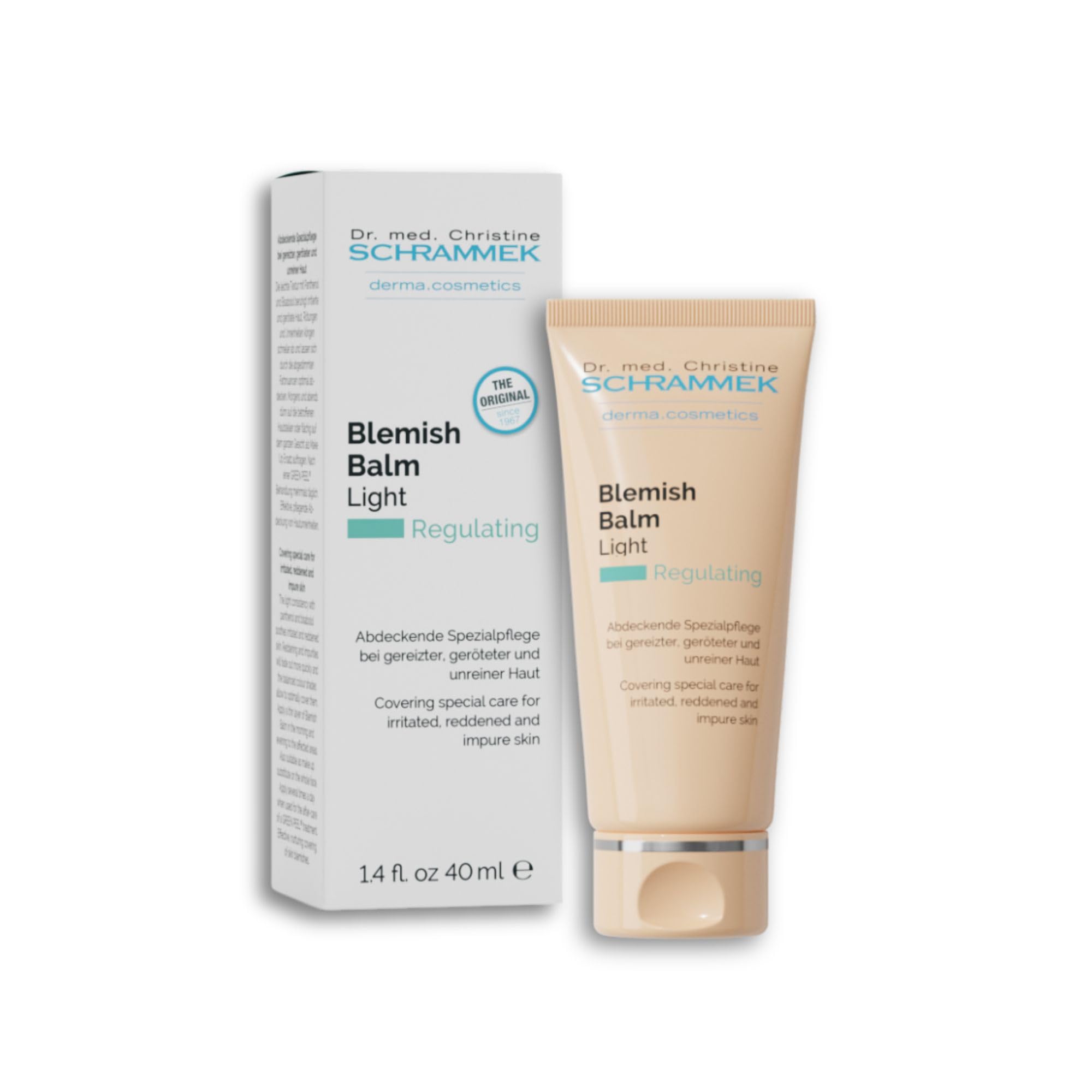 Blemish Balm Light (1.4 fl oz) - Covering Special Care for Irritated, Reddened & Impure Skin - The Original since 1967 - BB Cream - Tinted Face Moisturizer - Facial Skin Care - Dr. Schrammek