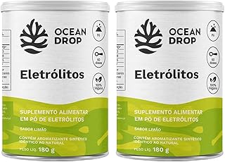Eletrólitos em Pó Limão Kit com 2 Potes 360g, 120 Doses, com Sódio Potássio Magnésio Fósforo, Zero Açúcar, Zero Carboidrato, Vegano, Sem Glúten, Repositor Eletrolítico