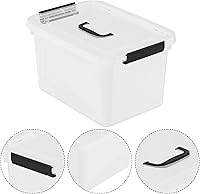 Vista 4 de 6 paquetes de 18 litros de caja de almacenamiento de plástico, contenedores transparentes con tapas y asas