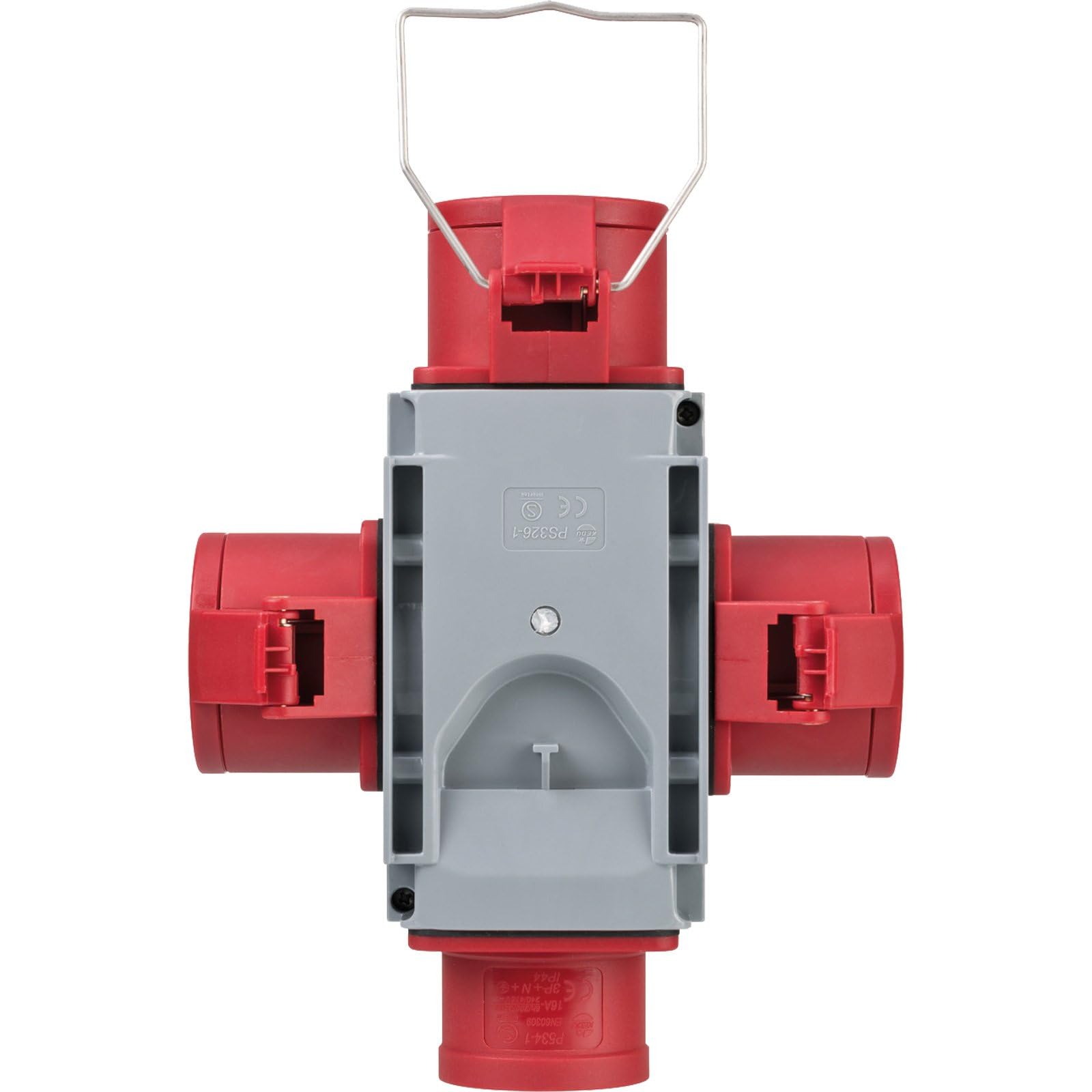 Brennenstuhl Adapter rozdzielacz prądu IP44 (1 x wtyczka CEE 400 V/16 A i 3 x gniazda CEE 400 V/16 A, do stałego użytku na zewnątrz, na placach budowy i w gospodarstwach rolnych)