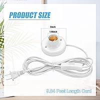 Vista 2 de 1 enchufe de luz de 9.84 pies con cable E26/E27 con interruptor de encendido/apagado, extensión de cable de luz colgante, para iluminación