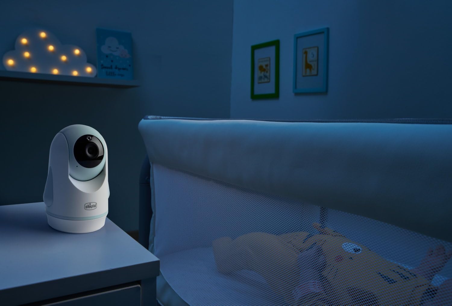 Chicco Baby Monitor Video Evolution 5" Telecamera Rotante Schermo a Colori 220m Termometro Suoni Bianchi No WIFI