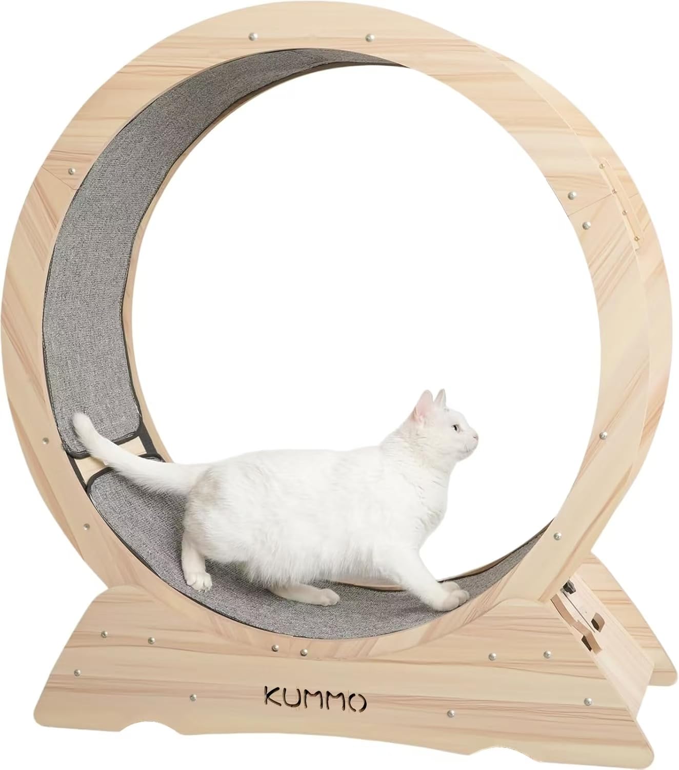 【引渡し予定者ご相談中】キャットホイール　猫専用ホームランナー Amazon | KUMMO キャットホイール 木製 猫 車輪 猫用ランニング