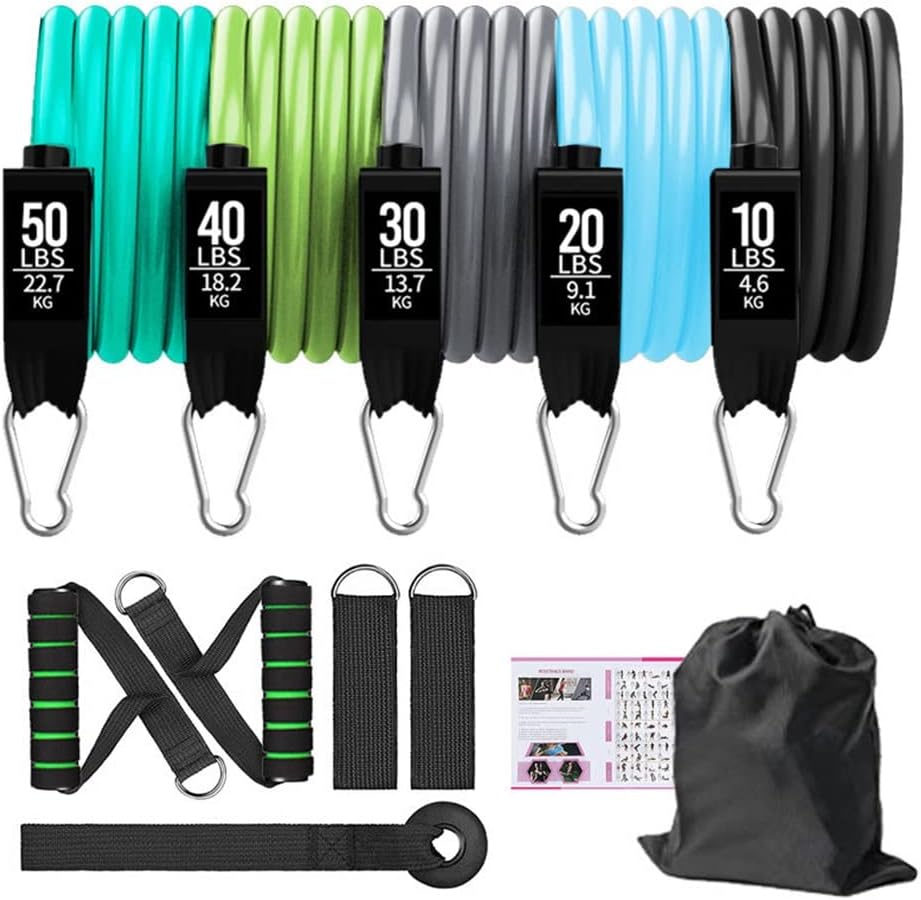 11 Pcs/Set Men Resistance Bands Bodybuilding TPE Belt Fitness Training Yoga Pull Rope Gym Equipment Elastic