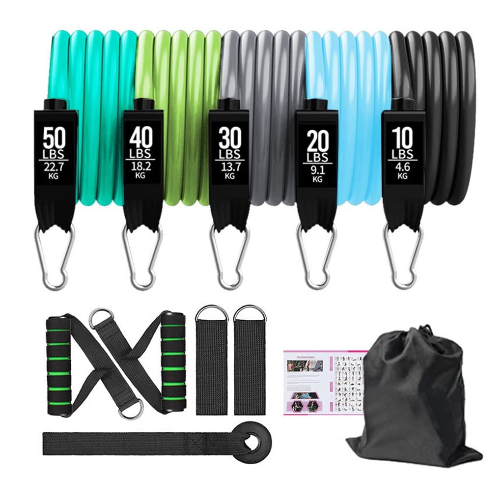 11 Pcs Set Men Resistance Bands Bodybuilding TPE Belt Fitness Training Yoga Pull Rope Gym Equipment Elastic Bands