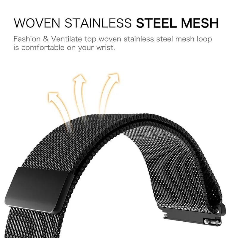 HHRFCS Correa Milanese Loop de 18mm, 20mm, 22mm para Reloj GT 4, Pulsera de Metal de 41mm y 46mm, Correas de Reloj con Correa de Acero Inoxidable
