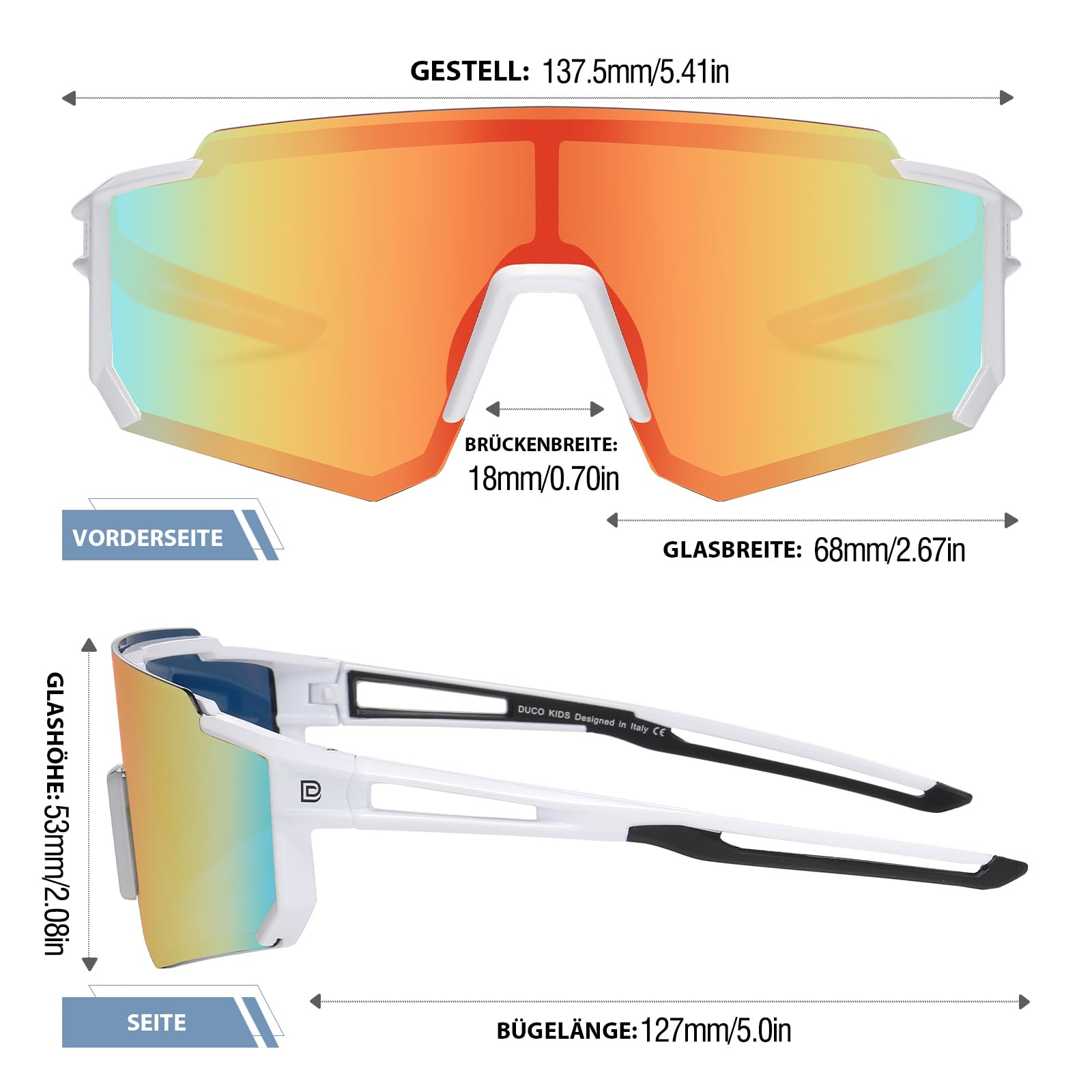 DUCO Polarizado juventud deporte ciclismo sombra ligero marco UV400 niño niños niñas béisbol gafas de sol 8-16 años DK310