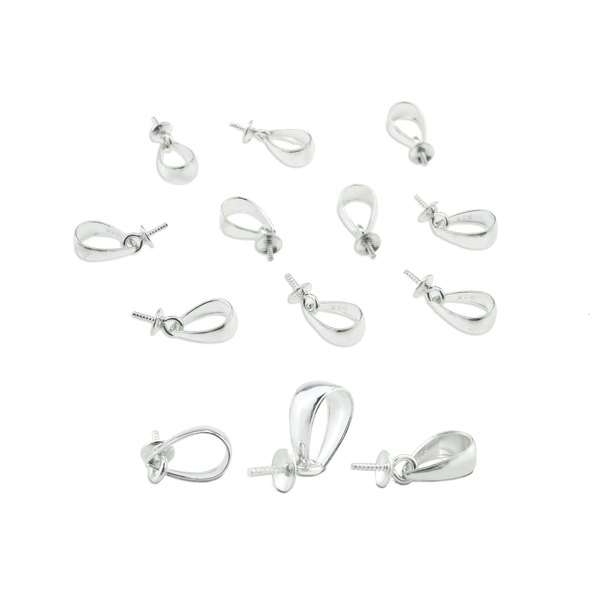 NaturSchatulle Collierschlaufen 925 Silber Stift 20 Stück 4x11mm Schmuck Kettenanhänger für Anhänger DIY Anhängerschlaufen Ösen