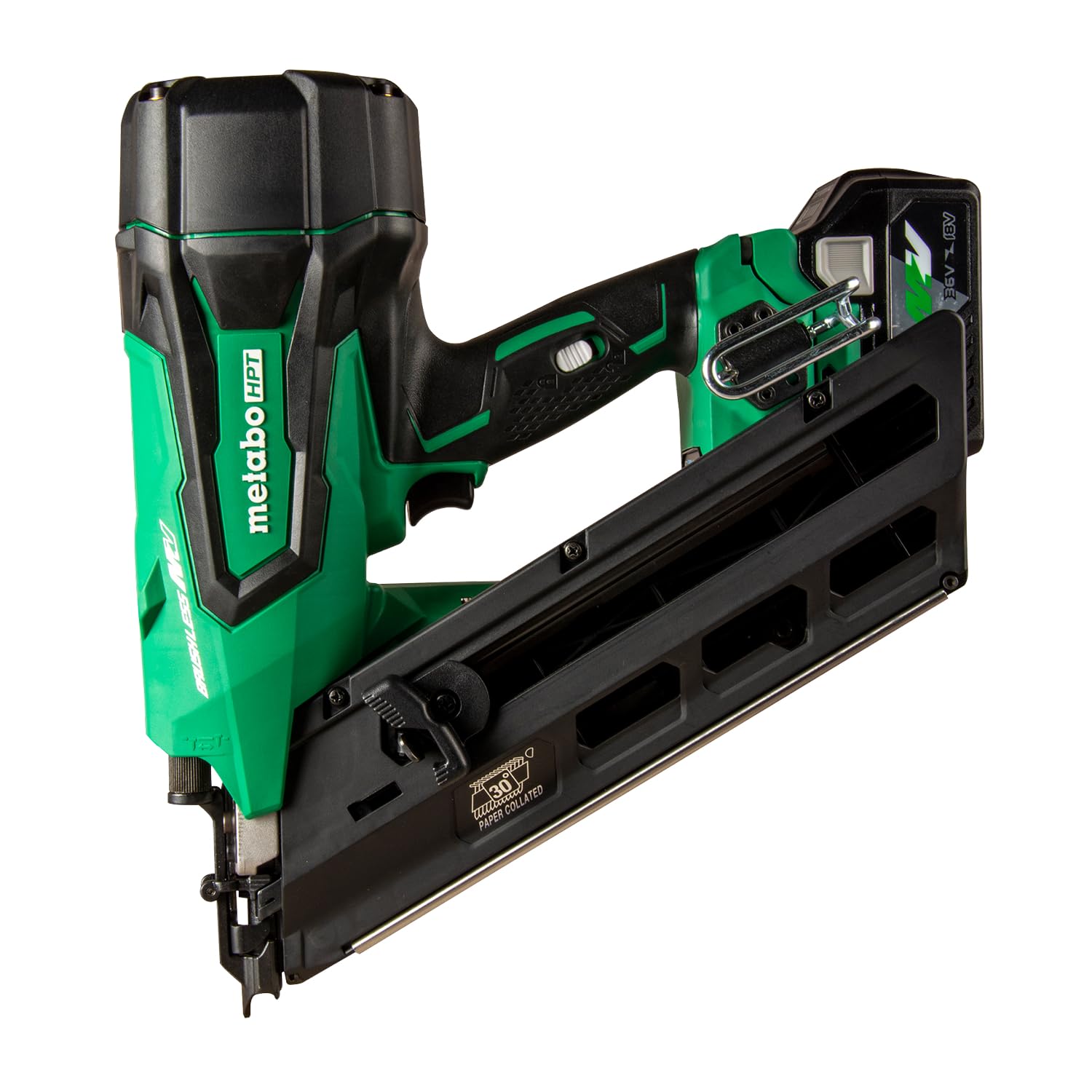 Metabo HPT 36V MultiVolt Cordless Paper Strip Framing Nailer | Includes Battery and Charger | NR3690DC
