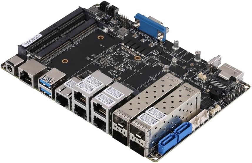 Qotom Barebone System Mini PC Q20342G9 1U Rack 4X 10G SFP+ 5X i226V B3 2.5G LAN Atom C3808 12 Cores Processor 2.0 GHz