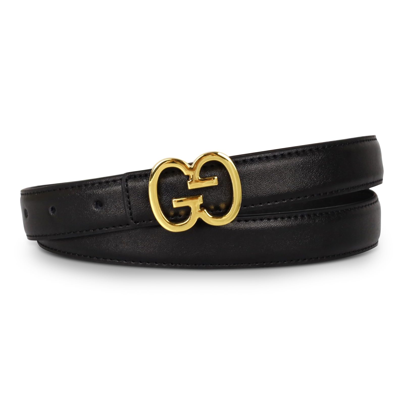 Women's Leather Belt with Buckle - Ideal for Dresses, Jeans, and Coats