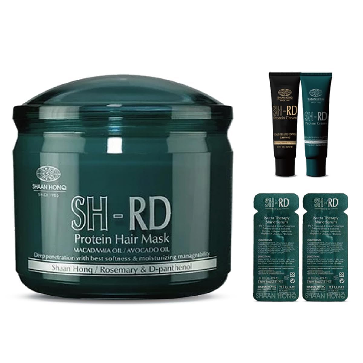 SH-RD Protein Haarmaske | Intensive Feuchtigkeitsmaske mit Arganöl, Sheabutter, Maroccainöl| Tiefenwirksame Haarkur für trockenes/geschädigtes Haar | Haarpflege Treatment zur Feuchtigkeit - 400ml