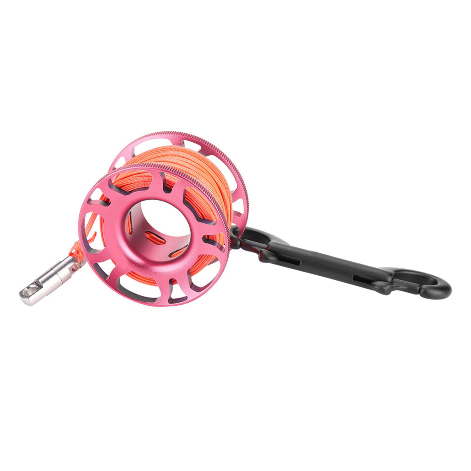 Keep Diving Aviation Aluminium Finger Reel Clip Scuba Diving Tech Spool 15m Line (Hellrosa)
