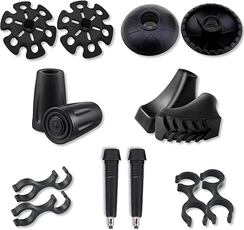 14 puntas de bastón para bastones, puntas de goma para bastones de senderismo, puntas de repuesto para bastones de senderismo, accesorios para