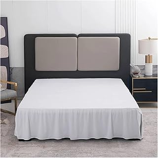 Falda de cama con volantes estilo esquinas divididas con plataforma, colcha de 14 pulgadas de alto (color blanco, tamaño Cusrtom)