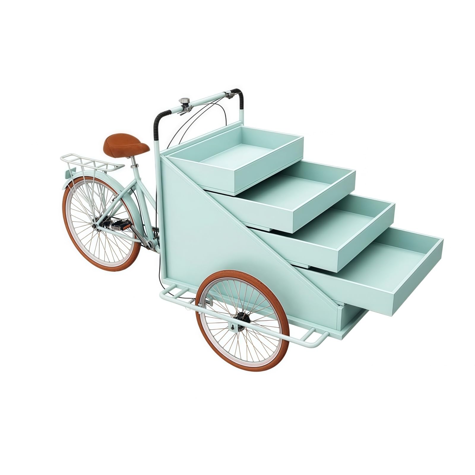 Carrello della bicicletta di vendita, scaffale di vendita al dettaglio all'aperto multifunzionale per la bancarella del mercato, fiera di via, festival