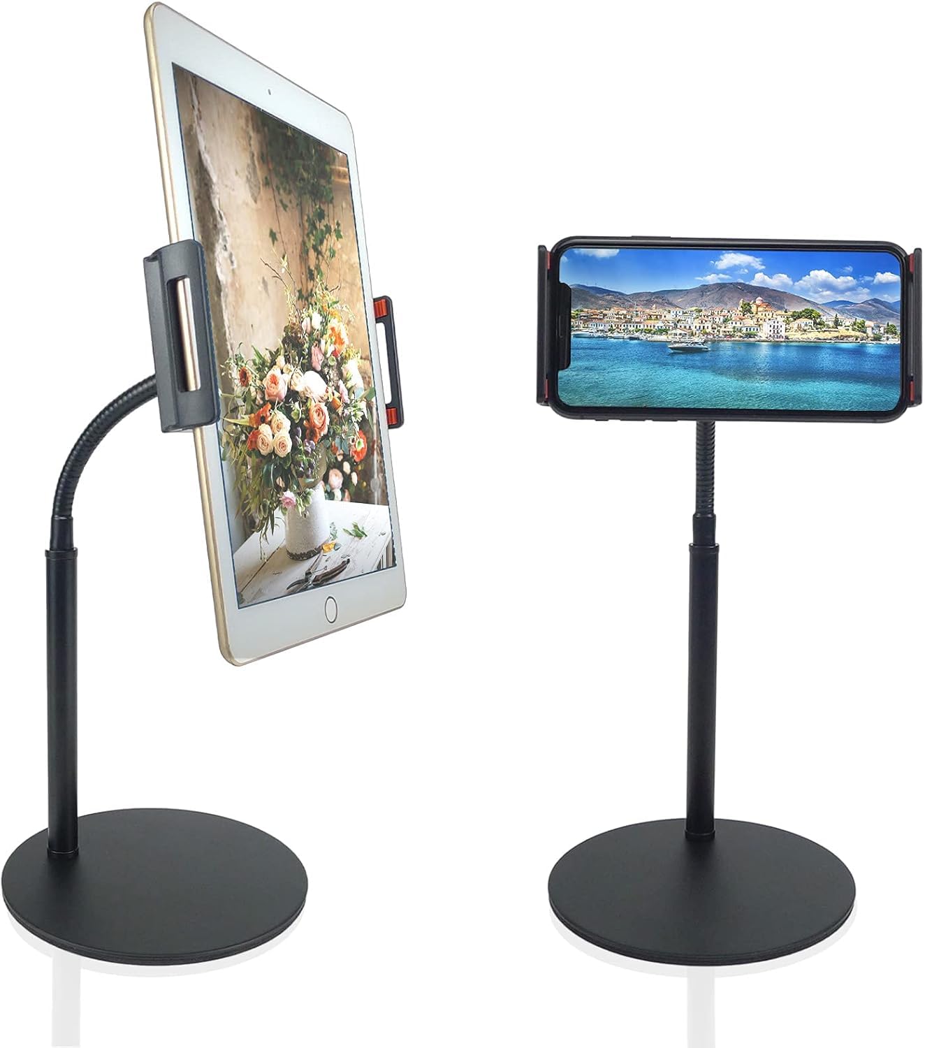 SHOPEE Tablet Stand，360°Adjustable Phone Holder, Height& Angle Adjustable, Improve Bad Posture, iPad Holder Compatible with 4.7-11inch Phones&Tablets,Black-image-49