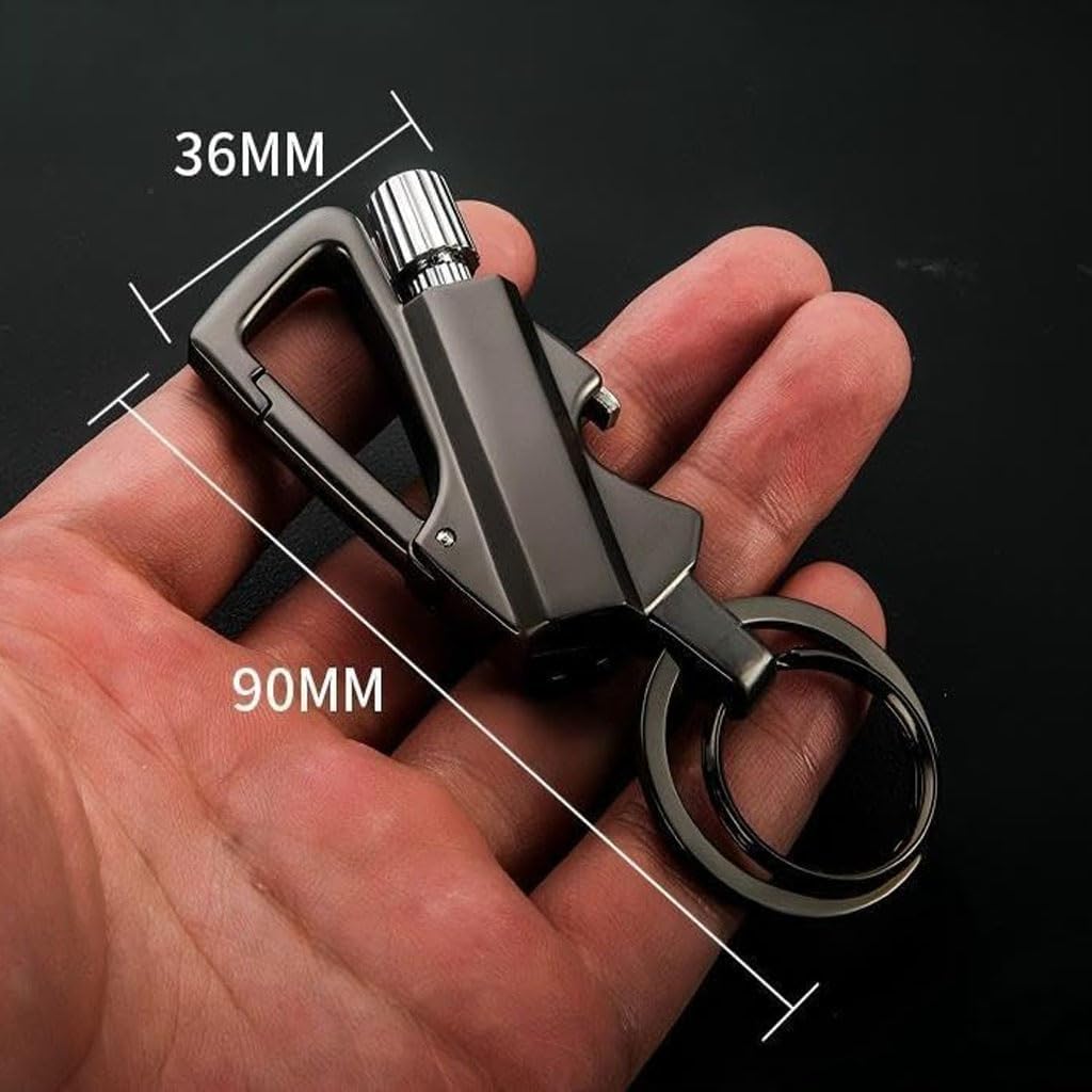 Multifunctional Kerosene Keychain Lighter, Reusable, Waterproof, Bottle Opener, Suitable for Outdoor Camping, Hiking(2pack a)