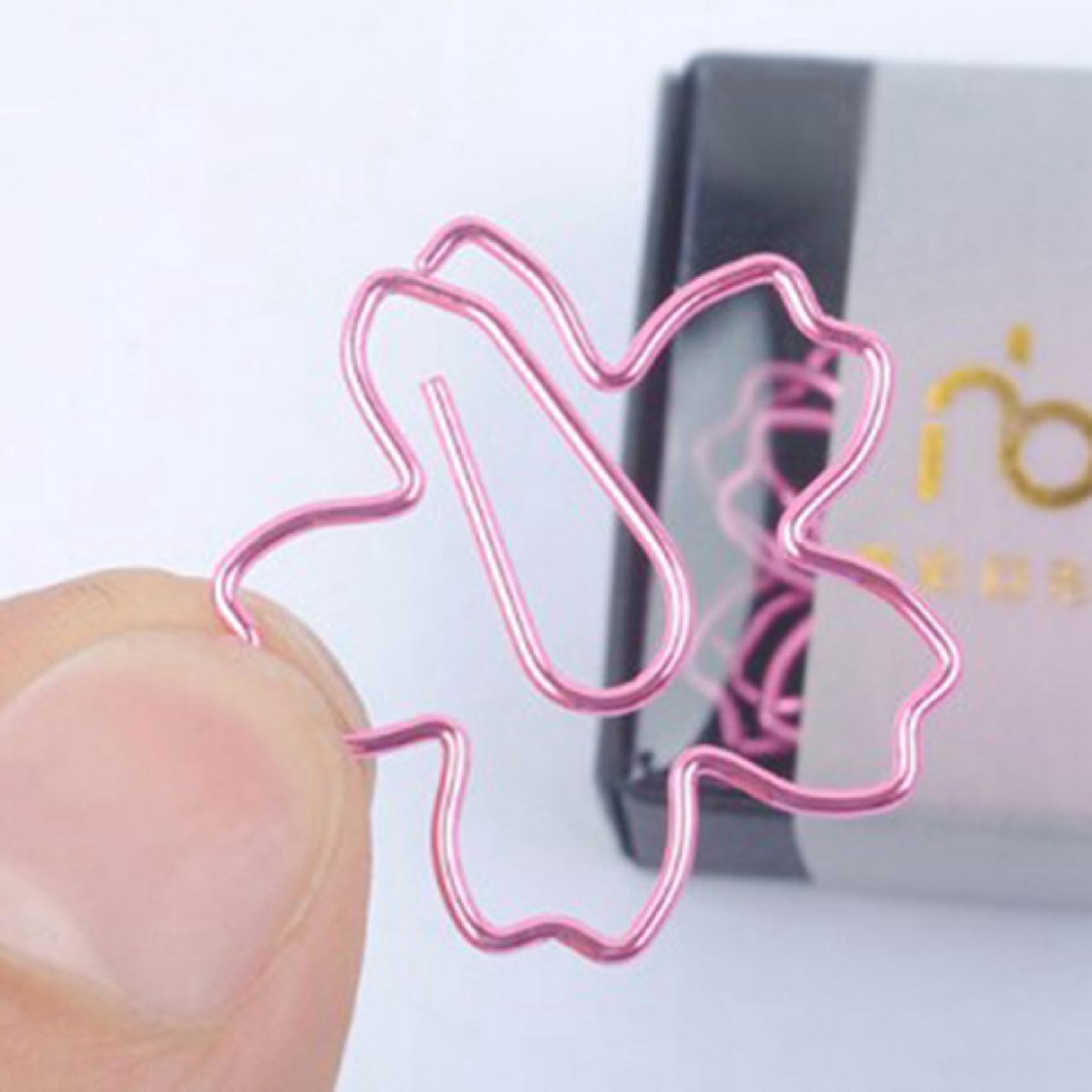 240 Pz/di ALTA QUALITa' Placcati Clip di Carta Rosa Ago di Carta Segnalibro Metallo Memo Clip di Cancelleria Cherry Blossoms Scatola Clips